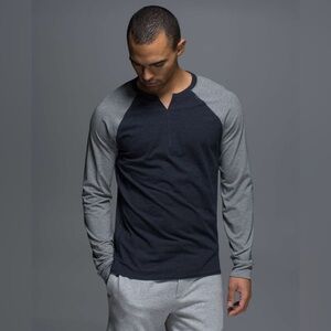 Lululemon Bodhi Raglan Long Sleeve Tee Heathered Inkwell Navy/Grey Men’s Large